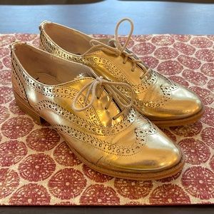 Sam Edelman gold brogue oxfords